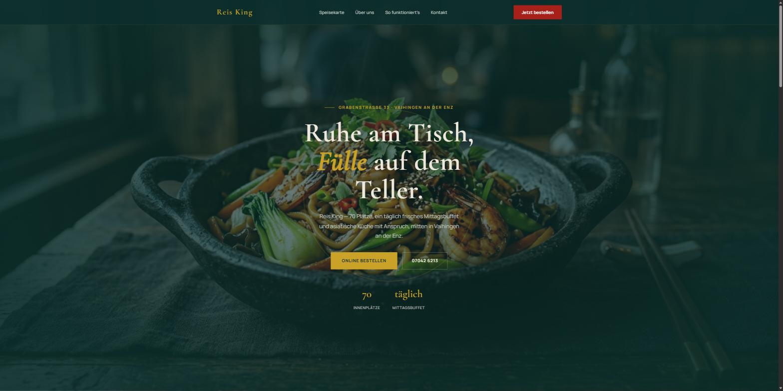 Reis King — Chinarestaurant Vaihingen, Bestellsystem-Demo
